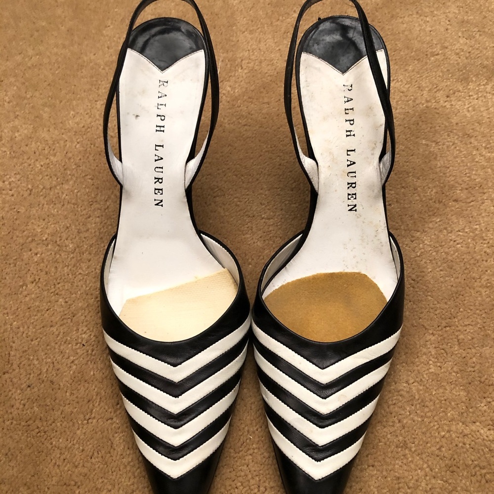 Chevron Leather Patterned Sling back Pump